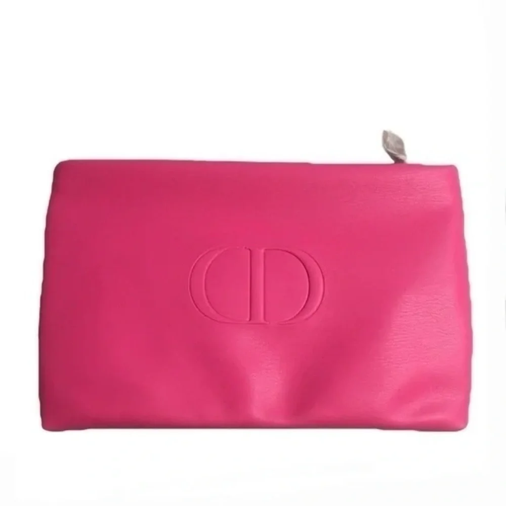 Christian Dior CD Logo Cosmetic Makeup Travel Dopp Kit Toiletry Bag Clutch Pouch