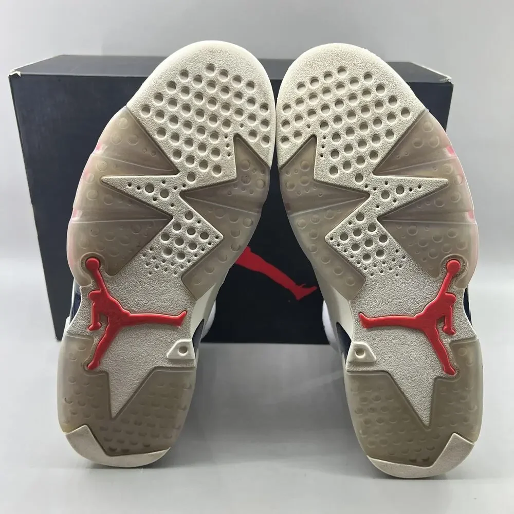 Air Jordan 6 Retro Tinker Shoes Men Size 9.5 White Grey Infrared Mid Sneakers
