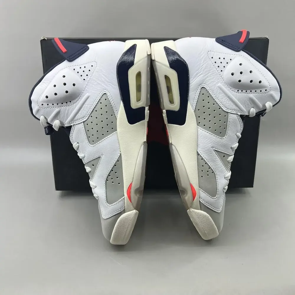 Air Jordan 6 Retro Tinker Shoes Men Size 9.5 White Grey Infrared Mid Sneakers