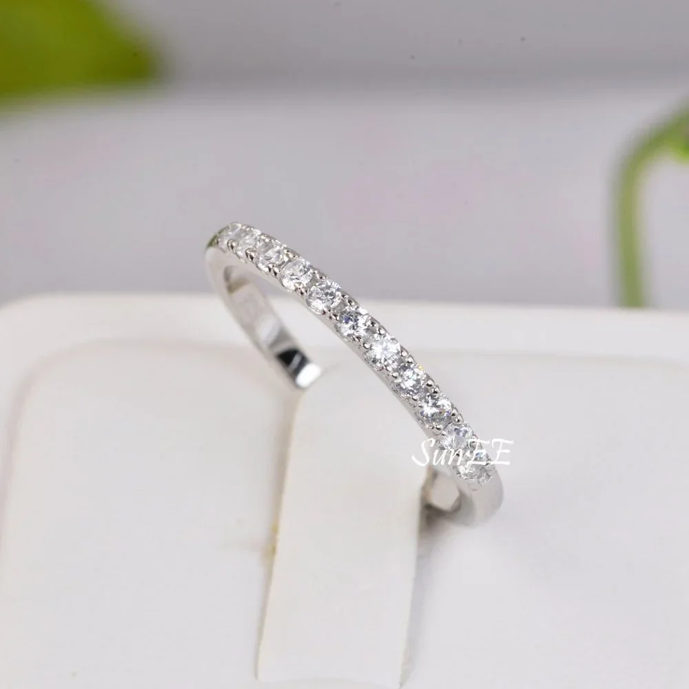 NEW HALF BAND ETERNITY RING 925 STERLING SILVER