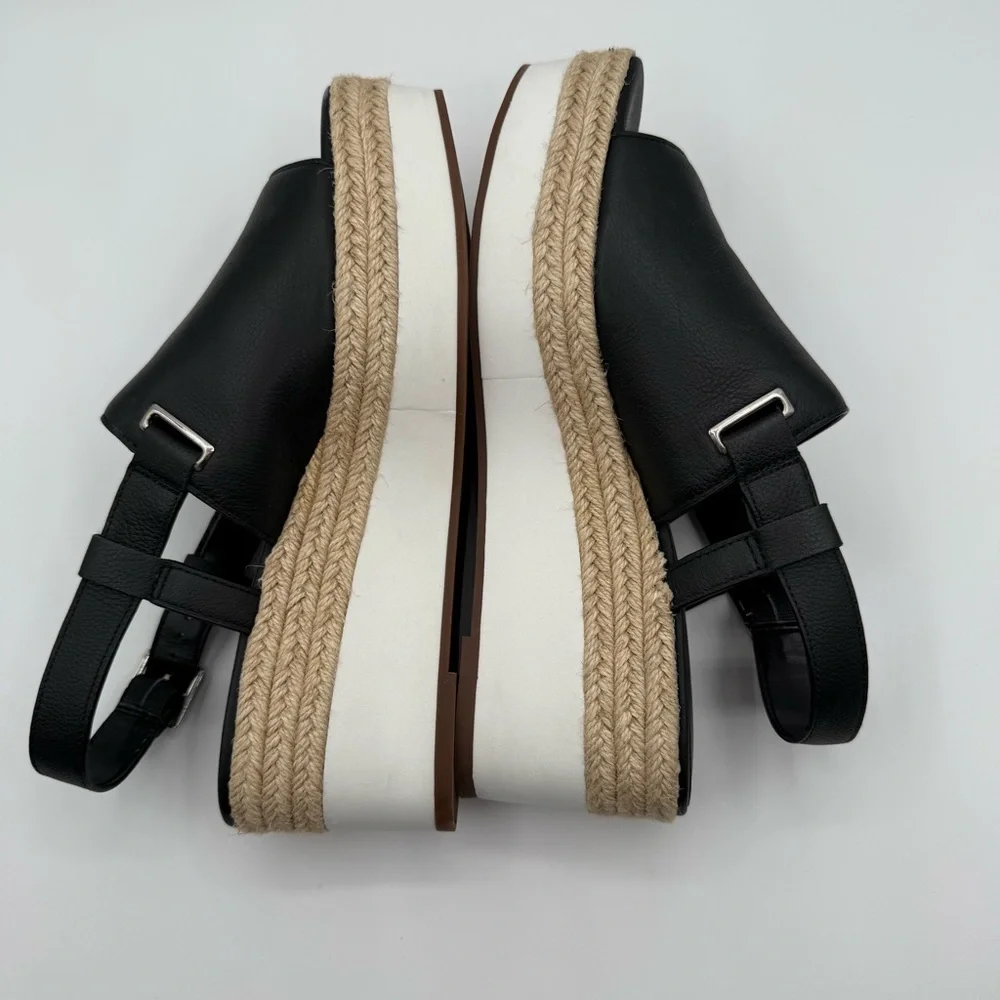 Sole Society Ayelani Boho Black Espadrille Wedge Open Toe Sandals SZ 9M