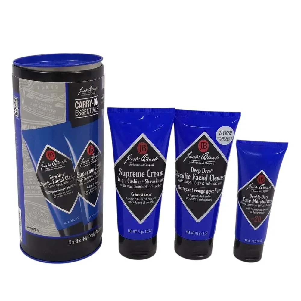 Jack Black Carry On Essentials On The Fly Daily Routine Cleanser Moisturizer