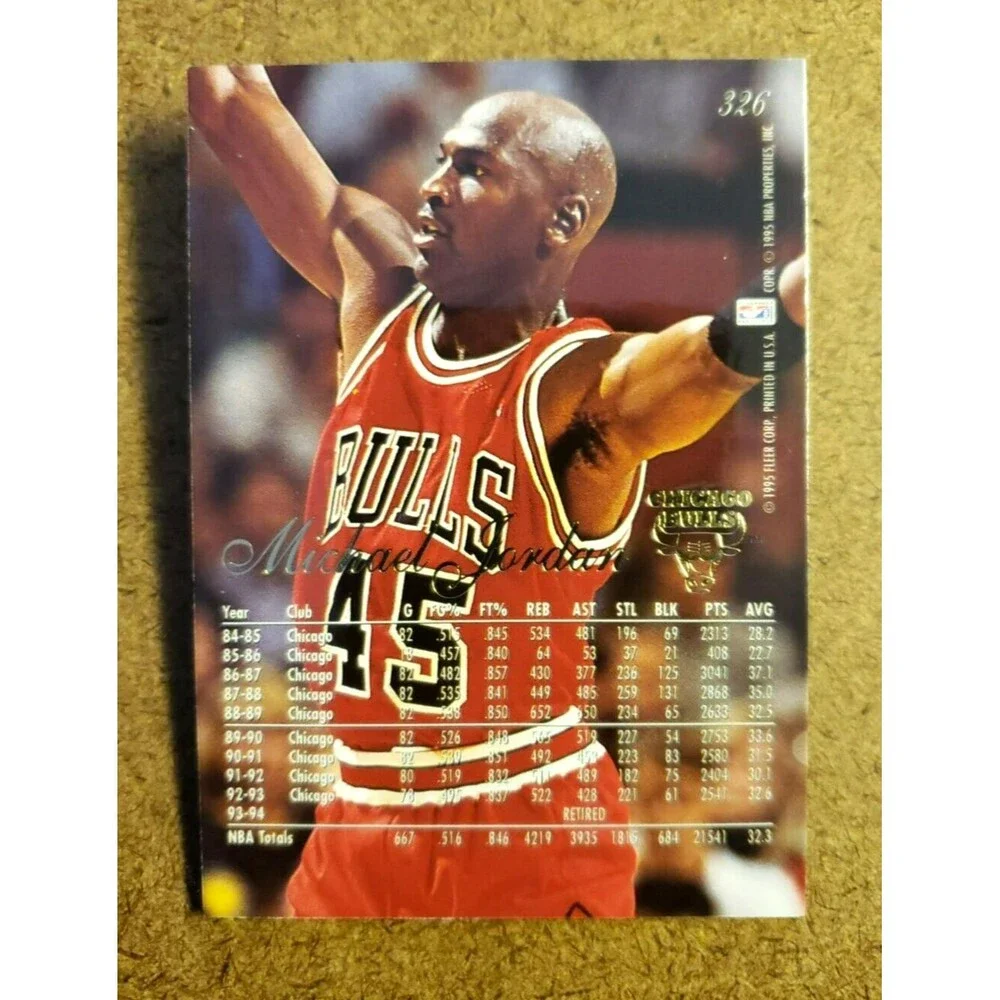 1994-95 Flair MICHAEL JORDAN NBA Basketball Trading Card 326 Chicago Bulls H.O.F