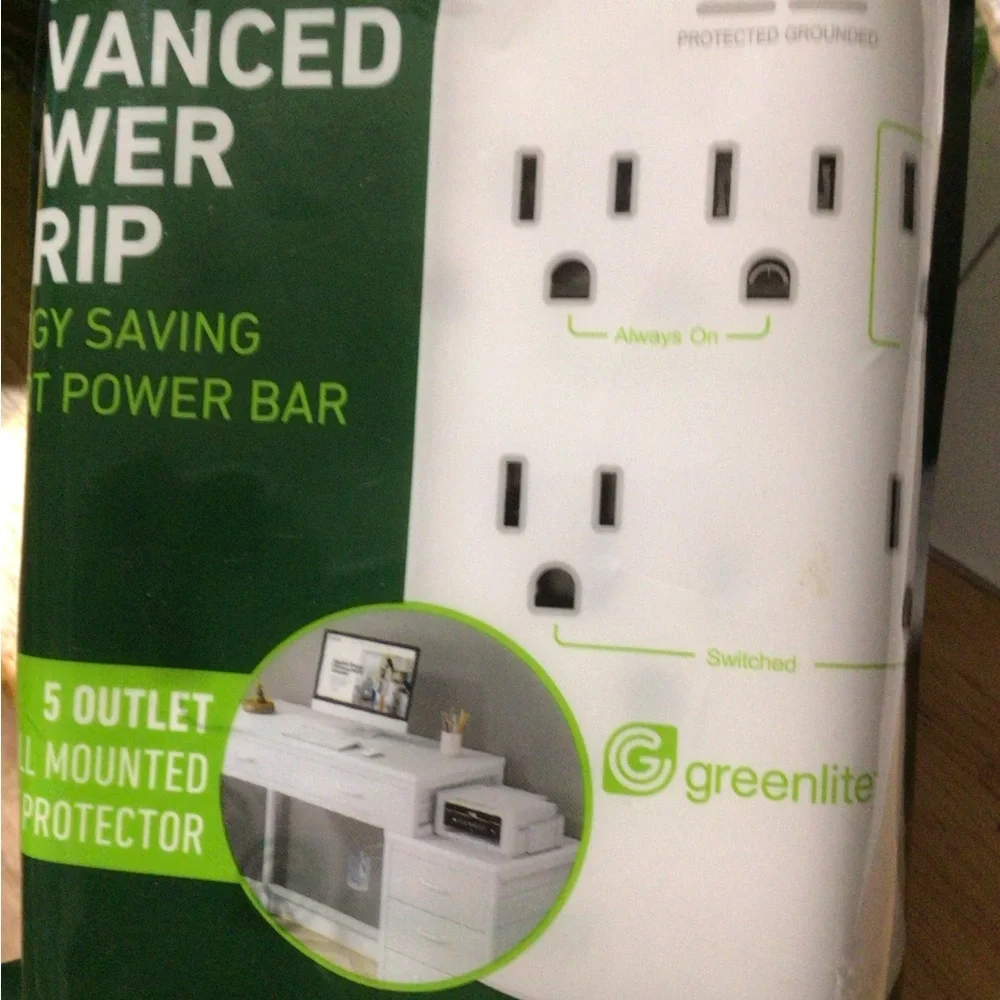 White 5-Outlet Power Strip with Surge Protection $10 each 2 available