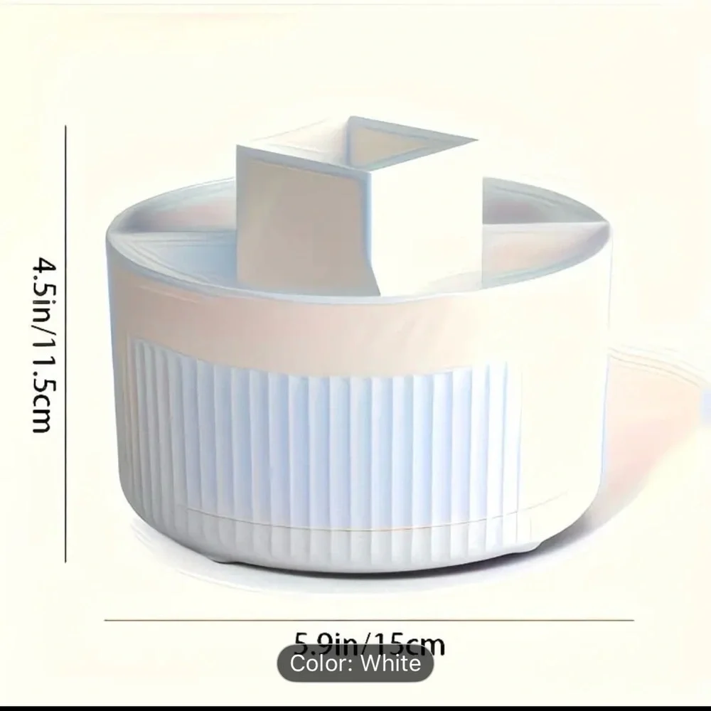 White Rotating Makeup Organizer