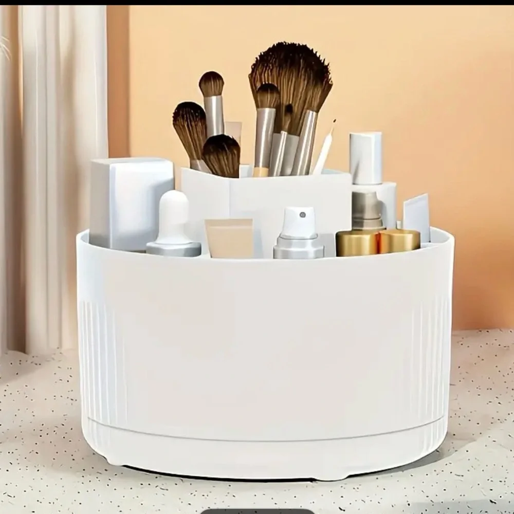 White Rotating Makeup Organizer