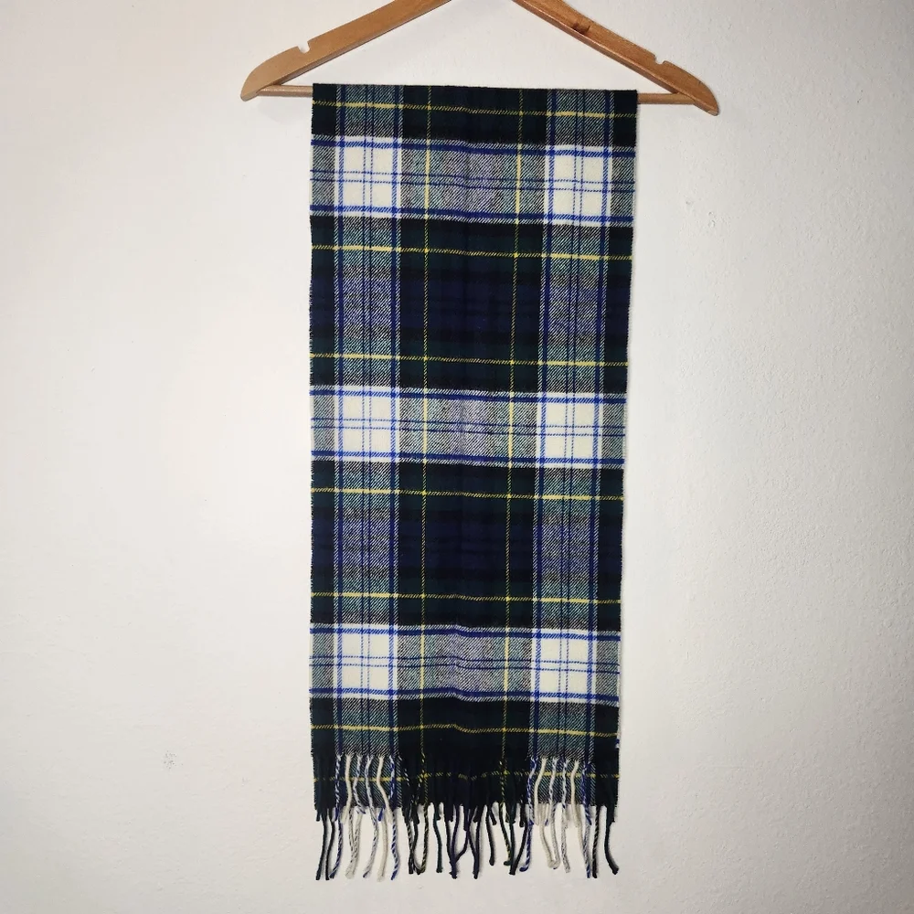 Dress Gordon Green Plaid 100% Wool Scotland Scarf Tartan