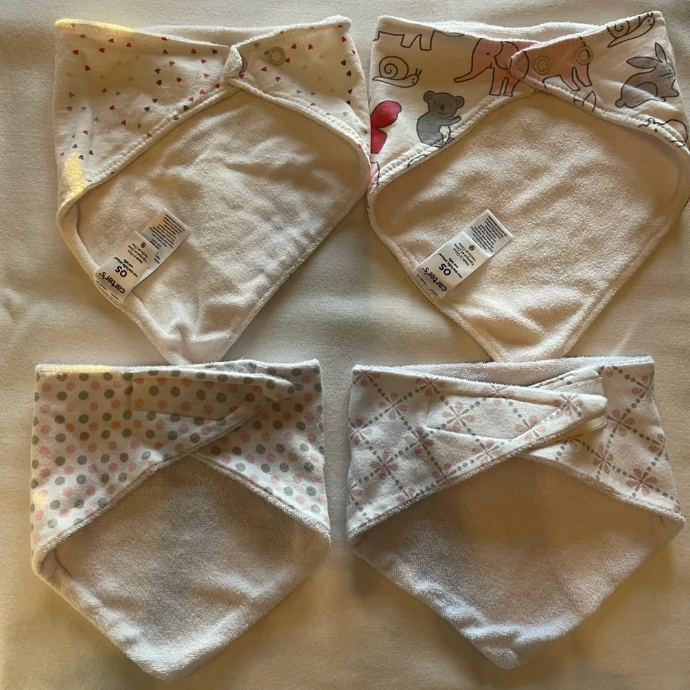 One size Animal Print and Polka Dot Baby Bandana Bibs