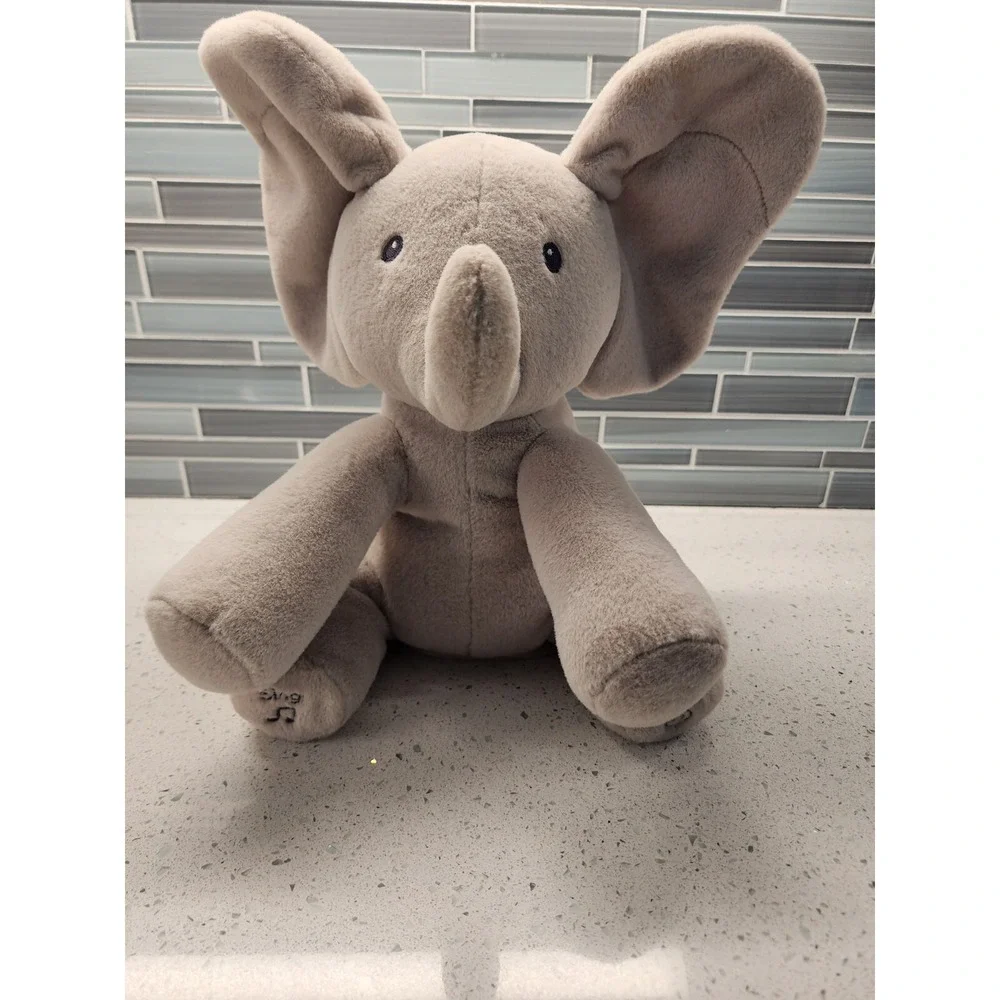 Baby Gund Flappy The Elephant Singing Peek‎ A Boo Interactive 10 Inch Plush Gray