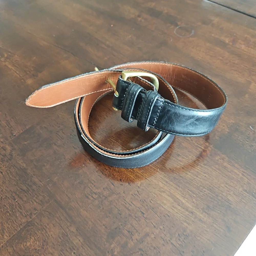 Vintage Coach Black Leather Belt 1