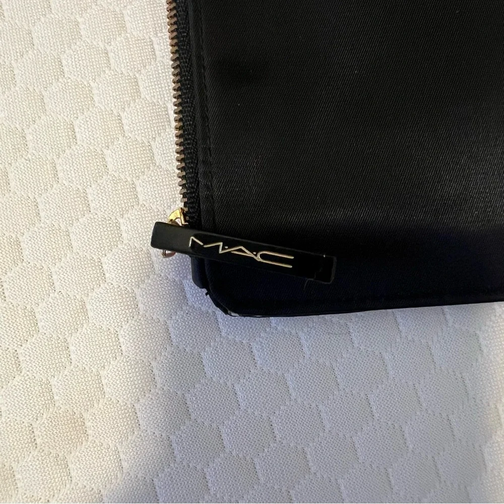 M·A·C Black Red Gold Zipper Makeup Bag / Cosmetic Case