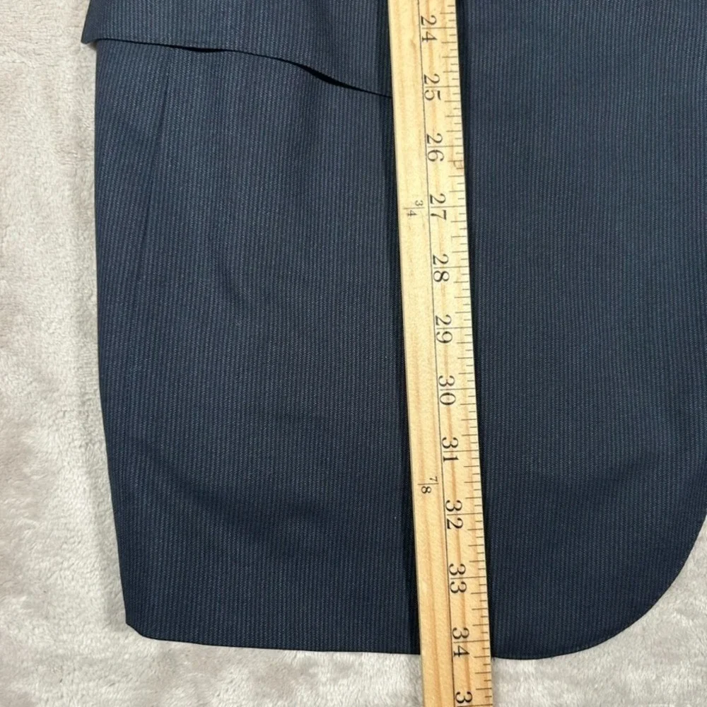 Ermenegildo Zegna Blazer Mens 46L Blue Striped Wool Sport Coat Made In Italy EUC