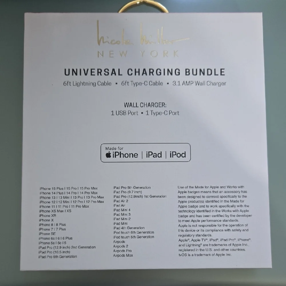 Nicole Miller Pink Universal Charging Bundle