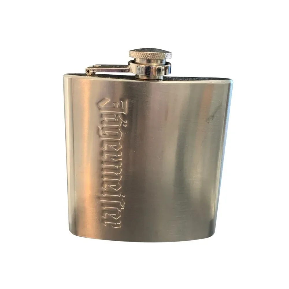 Vintage Jgermeister Stainless Steel Hip Flask 6 Oz Made in Germany
