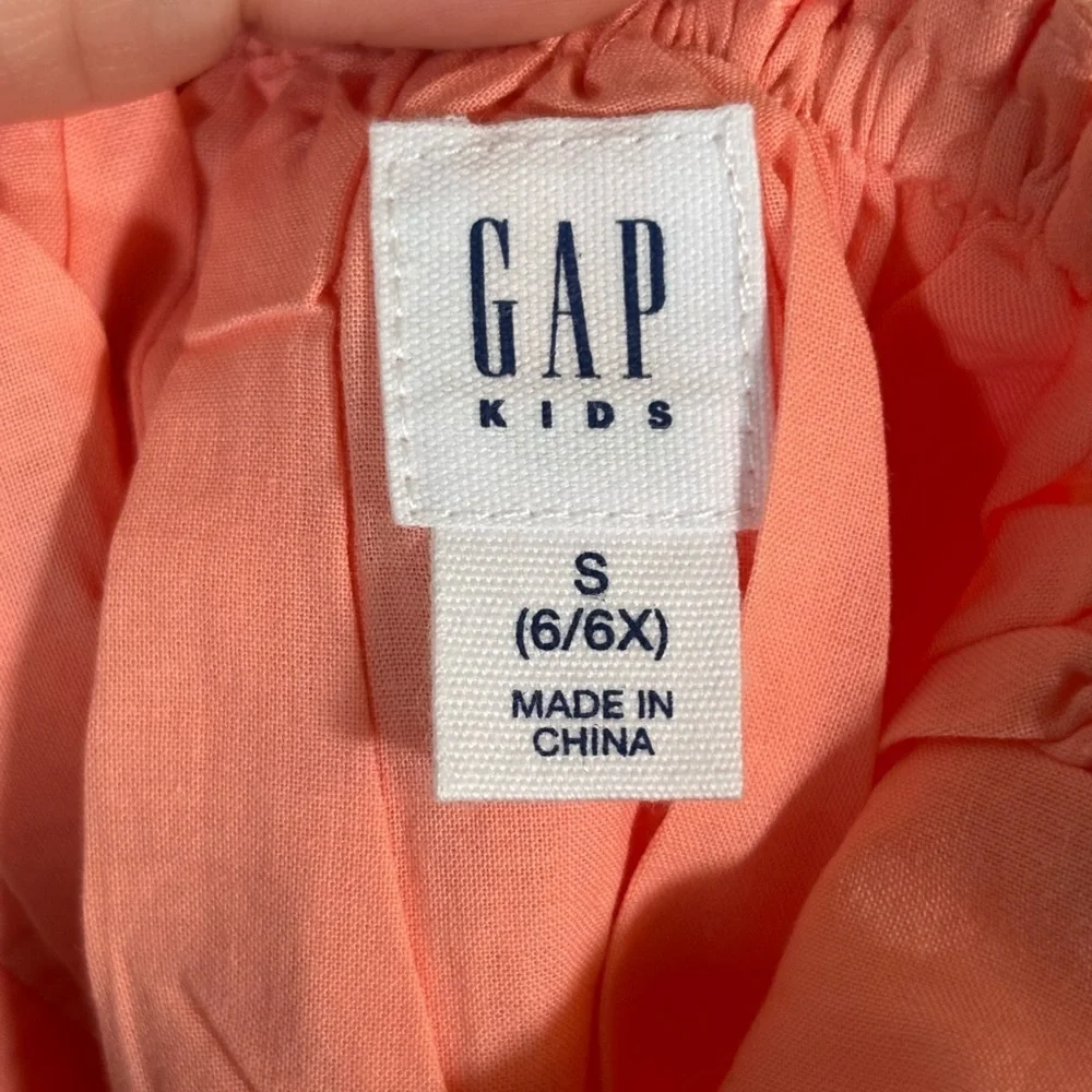 GAP Kids Coral Textured Flutter Sleeve Sundress Girls Size S (6/6X)