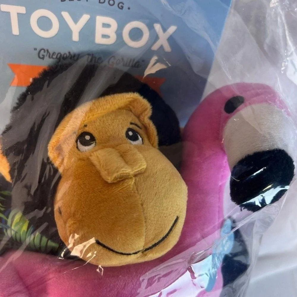 Fringe Studio Gregory the Gorilla Plush Dog Toy Large Pink Flamingo NWT 728007