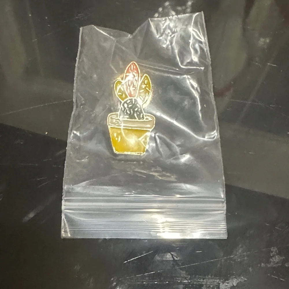 Succulent Enamel Pin - Green, Gold, and Red