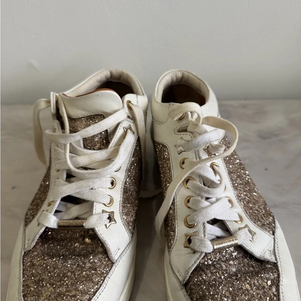 Jimmy Choo shimmering gold