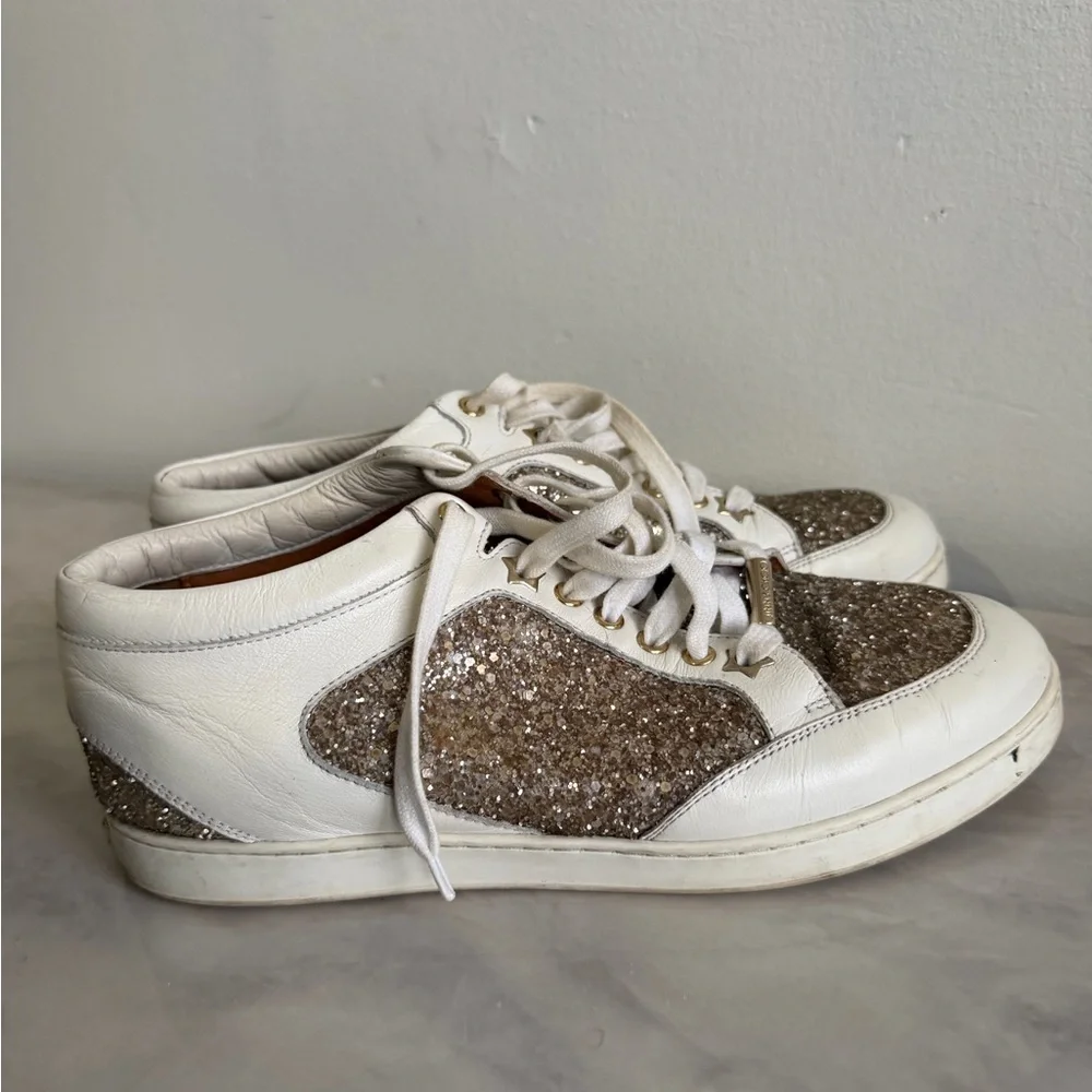 Jimmy Choo shimmering gold