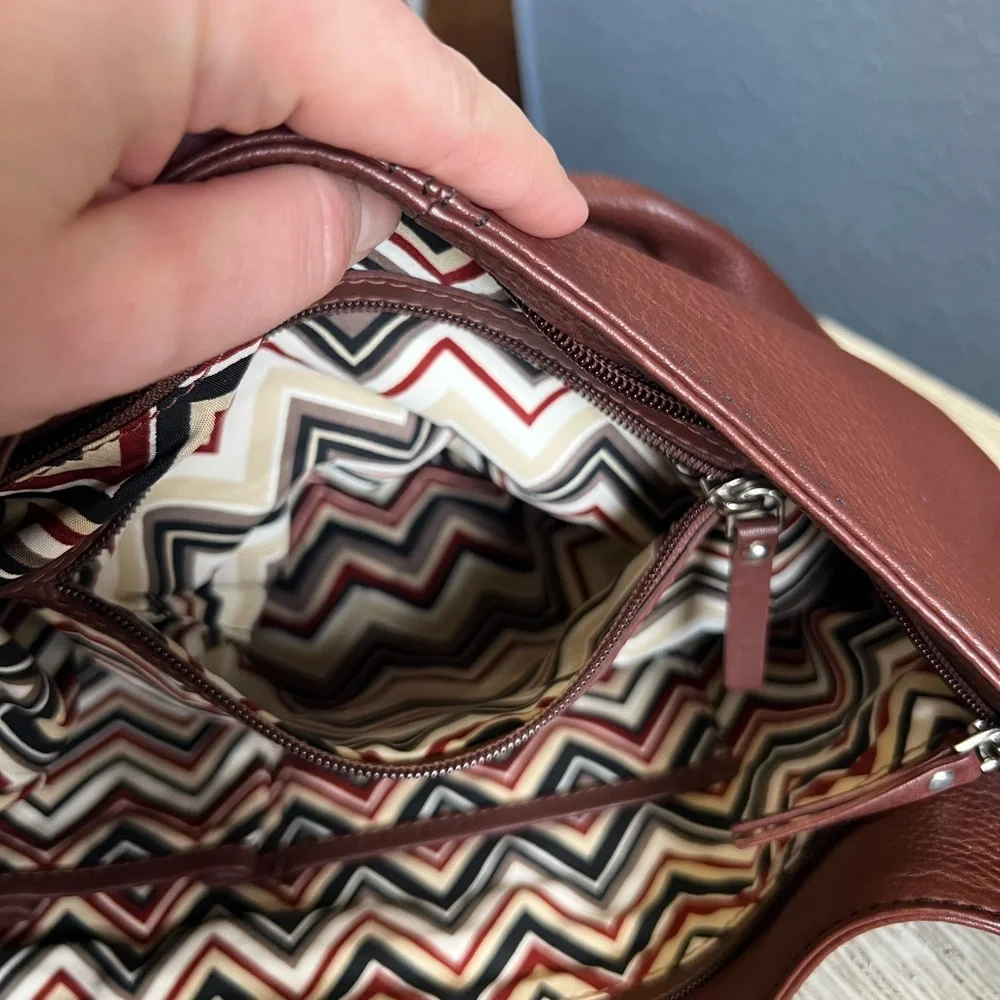 Hadaki Brown Leather Hobo Bag