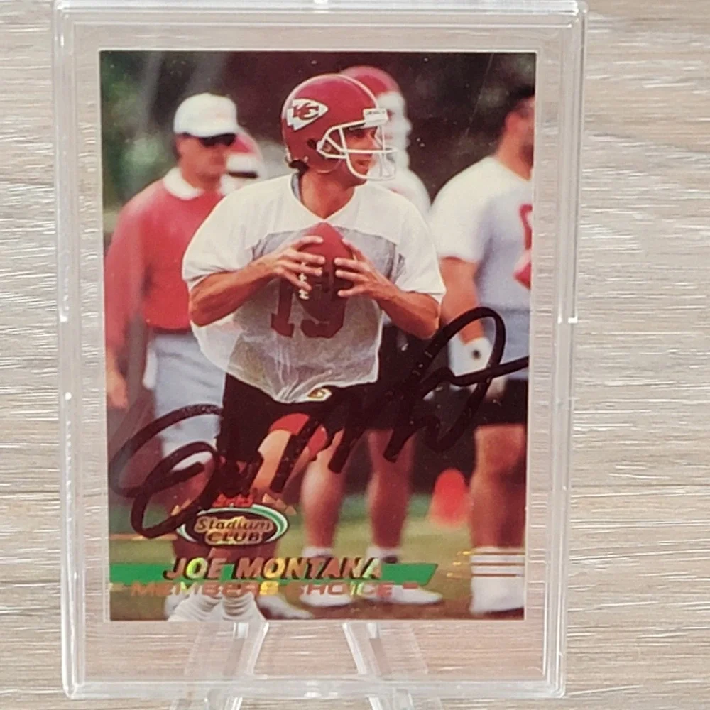 1993 Topps Stadium Club Joe Montana Signed Members Choice Kansas City Chiefs