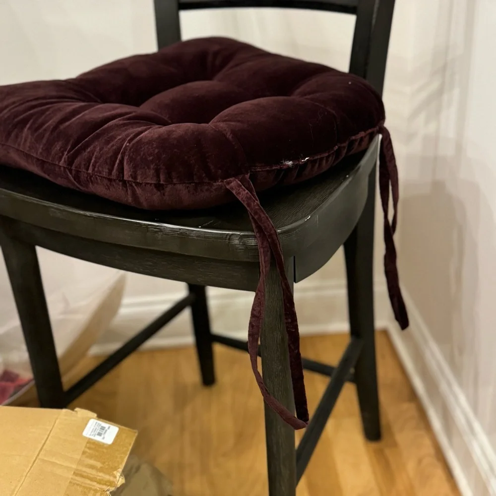 Vintage Indoor Reversible Velvet Chair Pad / Cushion