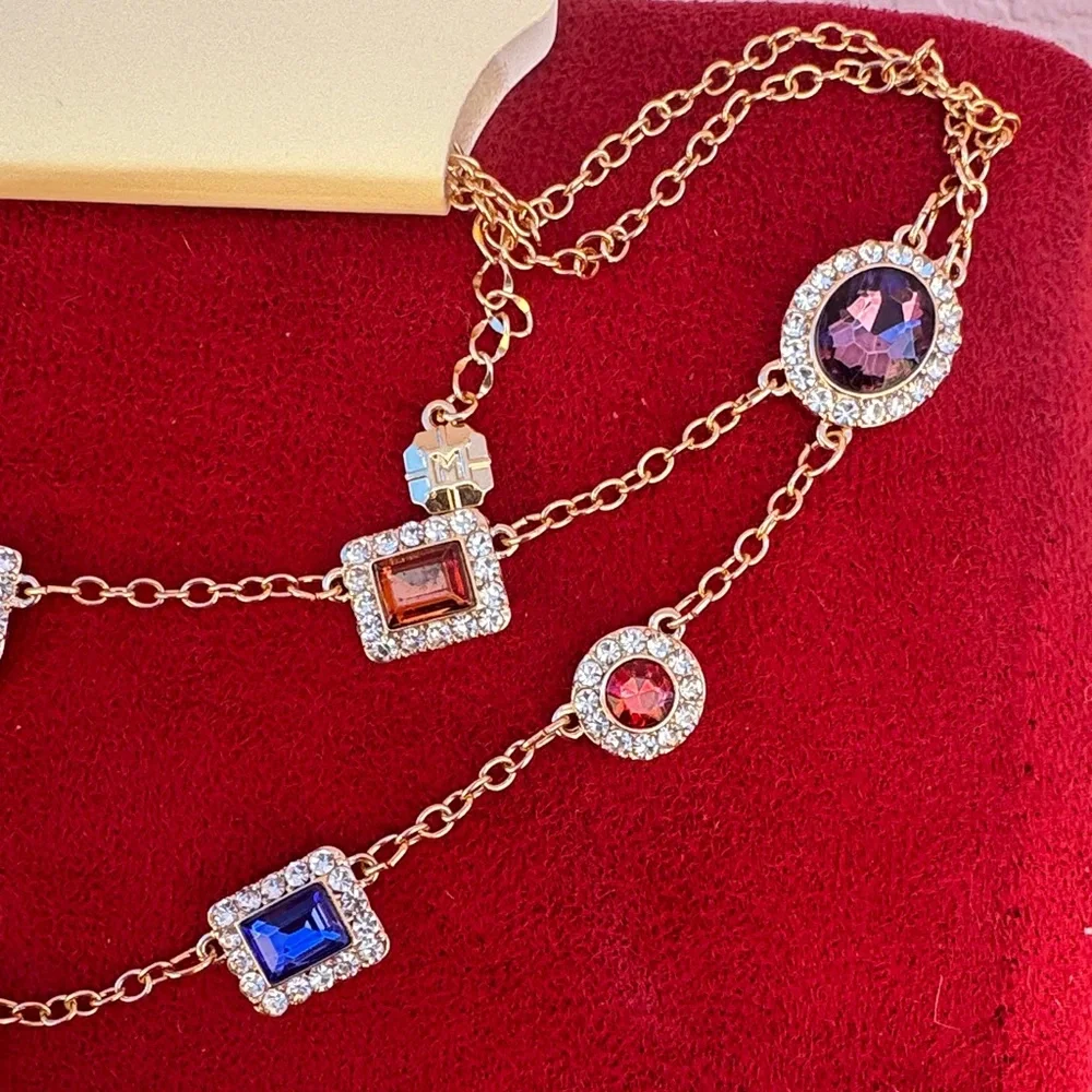 NEW Monet Gold Multi-Color Gemstone Necklace