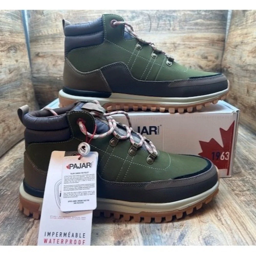 PAJAR Men's Fielding Waterproof Insulated Hiking Snow Boots Green NIB - 10-10.5