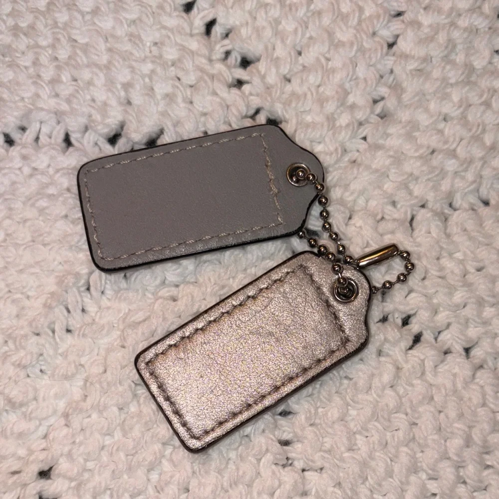 Coach Metallic and Gray Bag Hang Tag Duo