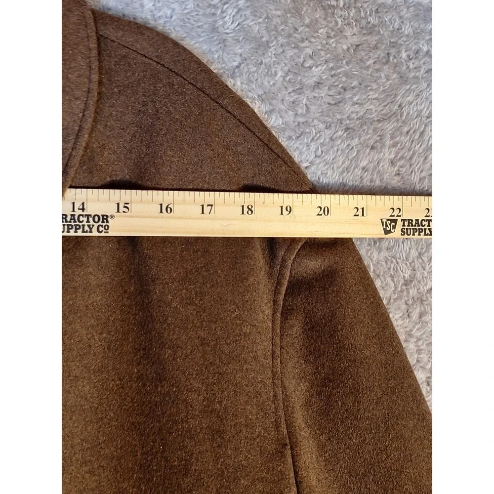 Jones New York Mens Coat Overcoat 42S Brown 100% Wool 48825Z Double Breasted