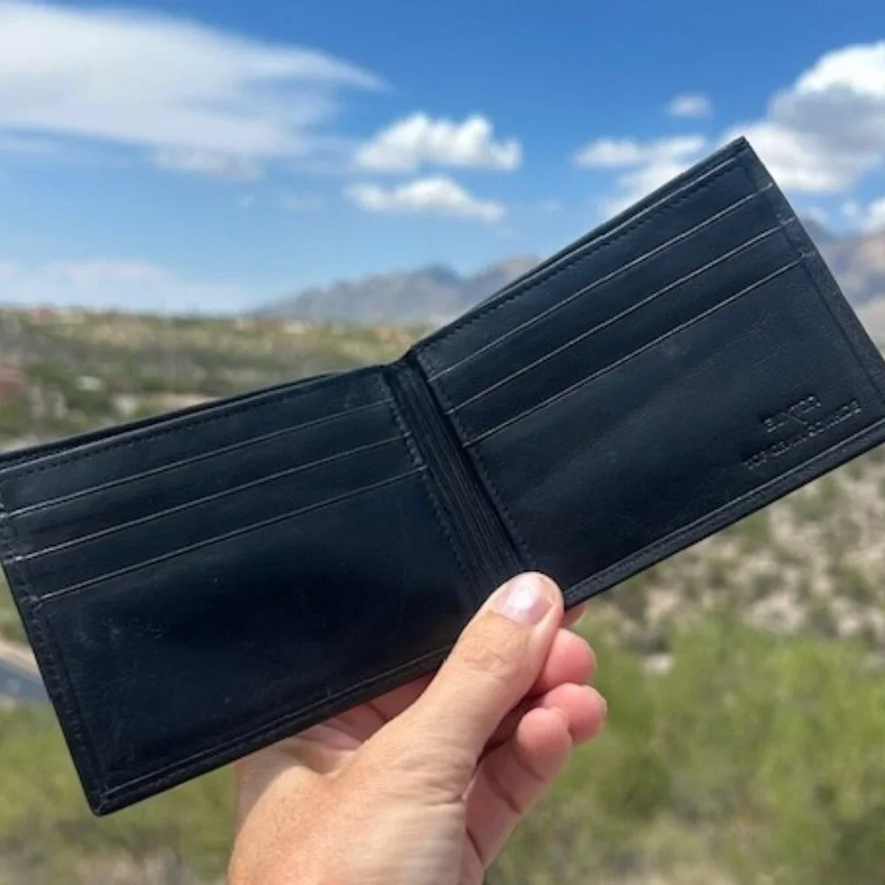 BUXTON Top Grain Cowhide Black Leather WALLET