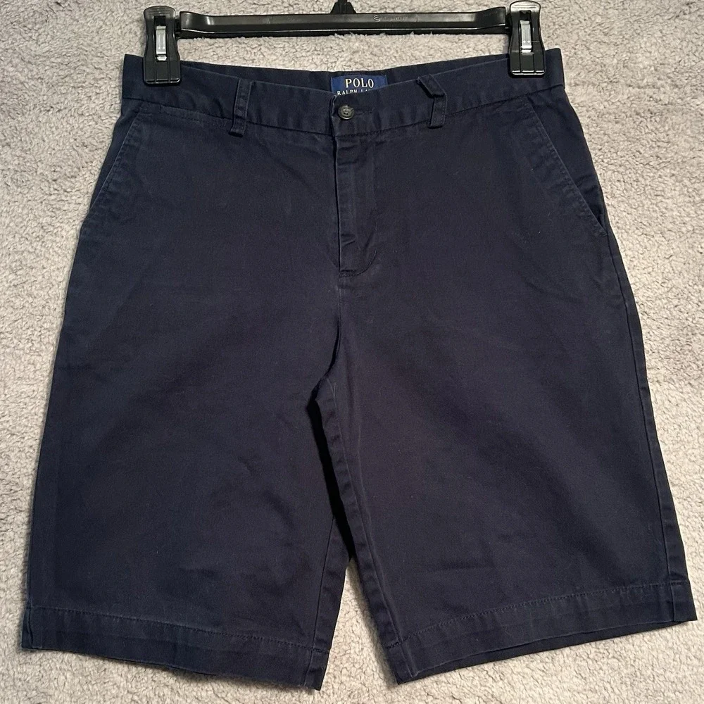 POLO Ralph Lauren Navy Bermuda Shorts‎ Boy's 18 Flat Front Chinos