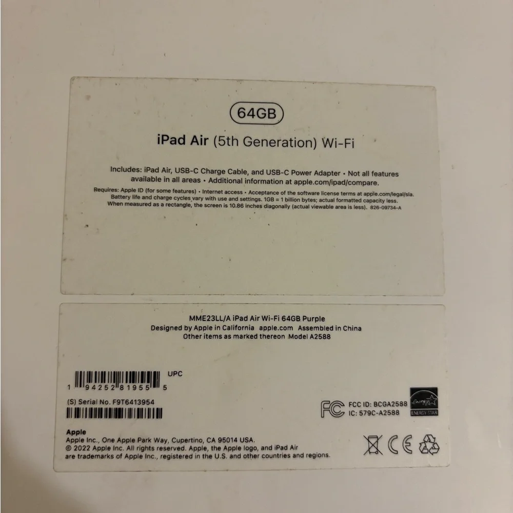 Apple 64gb damages erased