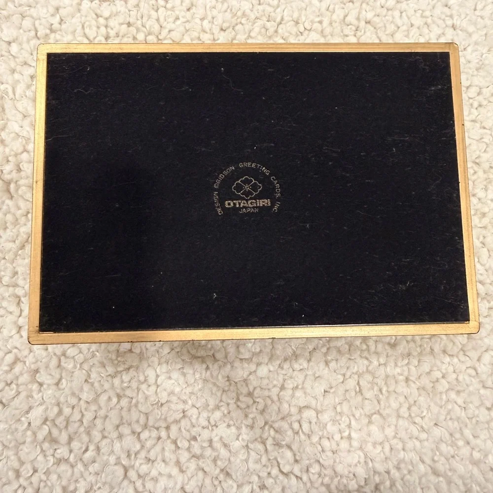 Vintage Otogiri‎ Japanese Memo Box Canadian Geese Gold Tone Wood Box
