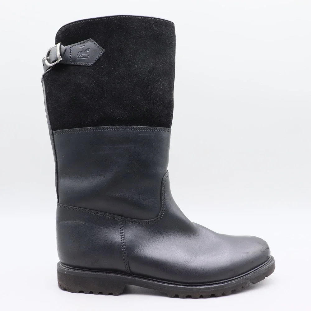 Ludwig Reiter Maronibrater Mens 8.5 Black Leather Suede Shearling Winter Boots