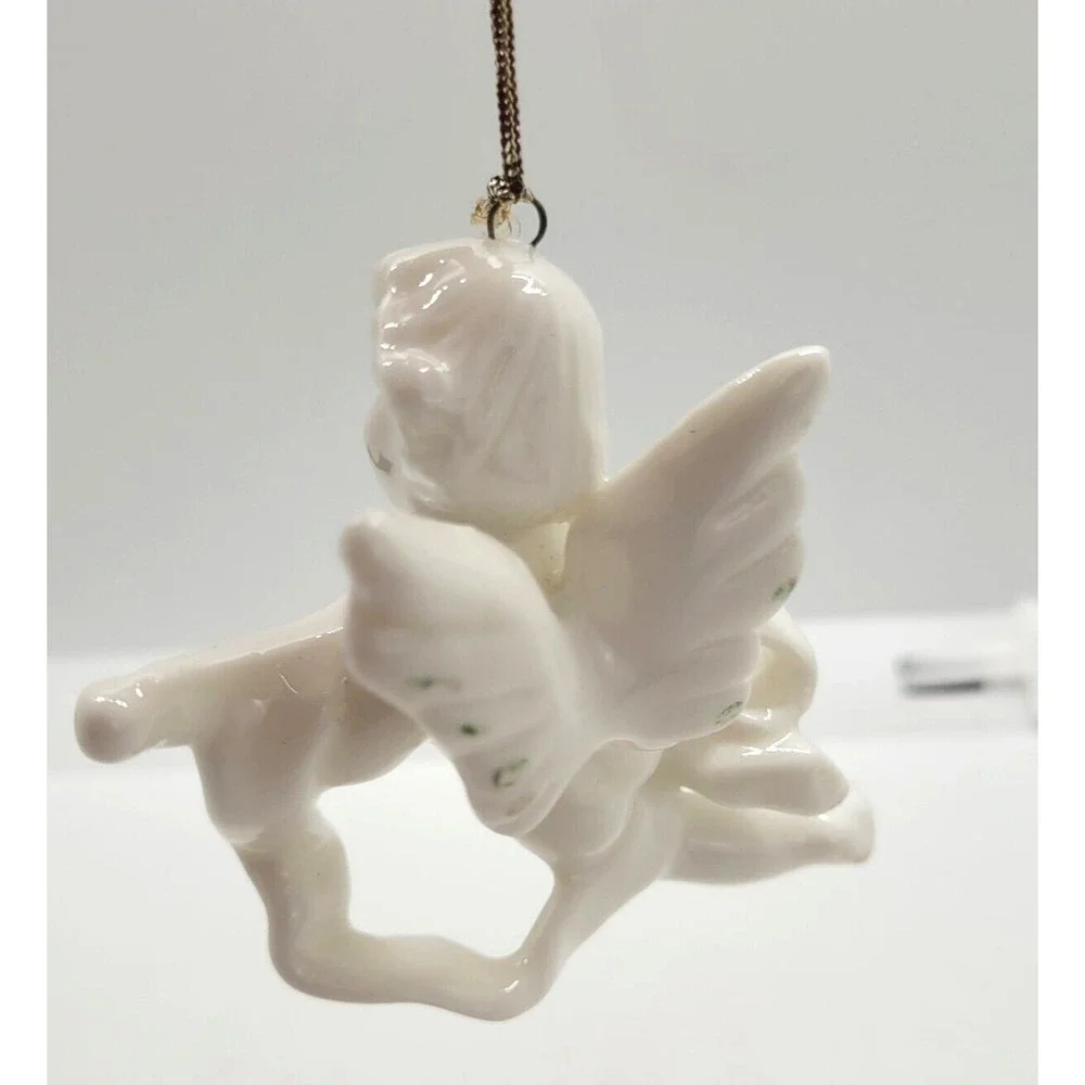 Vintage Christmas Ornament Cherub With Violin Ceramic