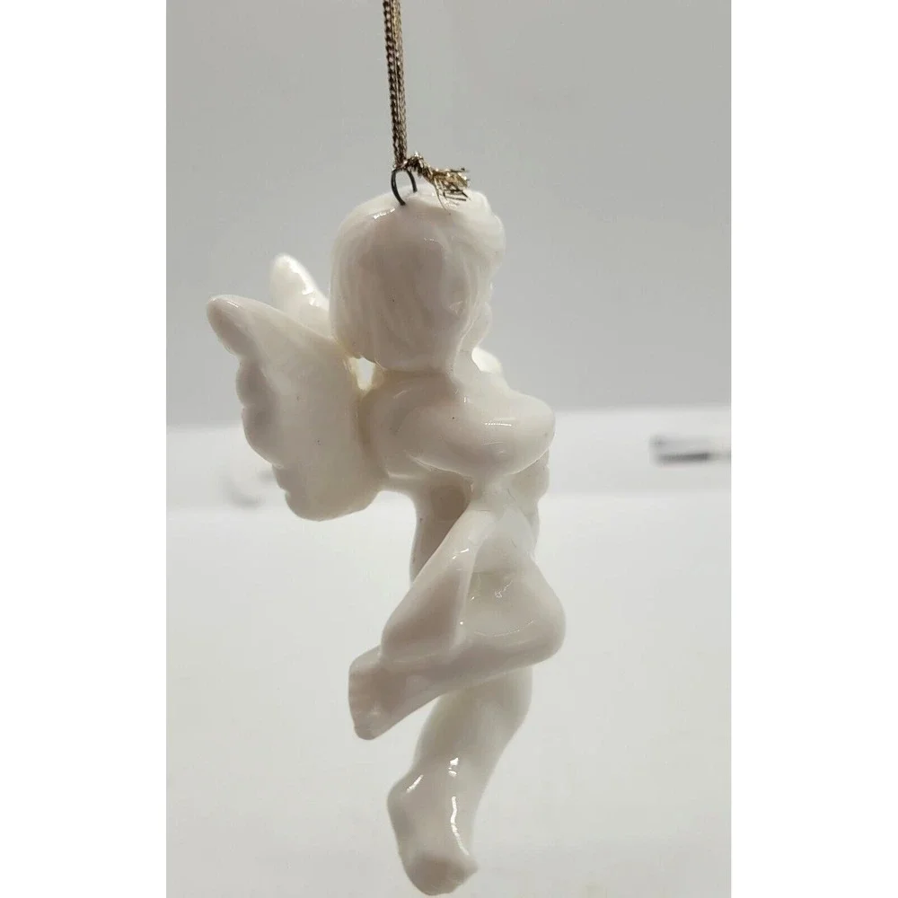 Vintage Christmas Ornament Cherub With Violin Ceramic