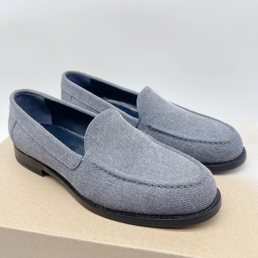 Manolo Blahnik Dineguardo Women's Flats Loafers Blue Denim EU 37 US 7