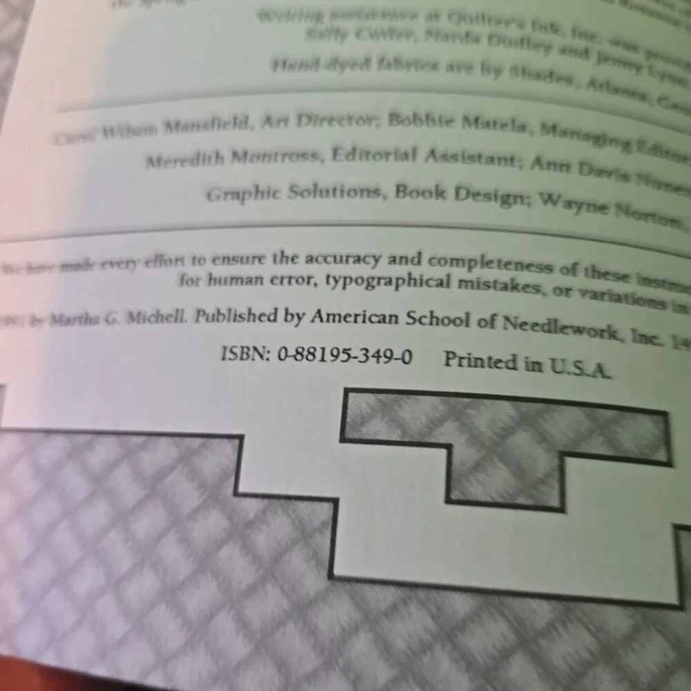 American School of Needlework weekend log