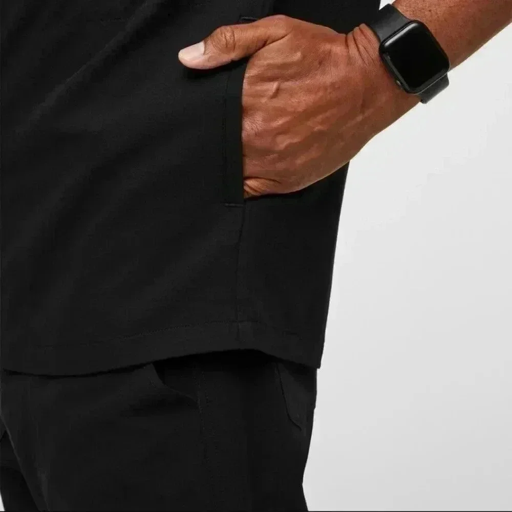 Figs men's black scrub set (large top/medium bottoms)
