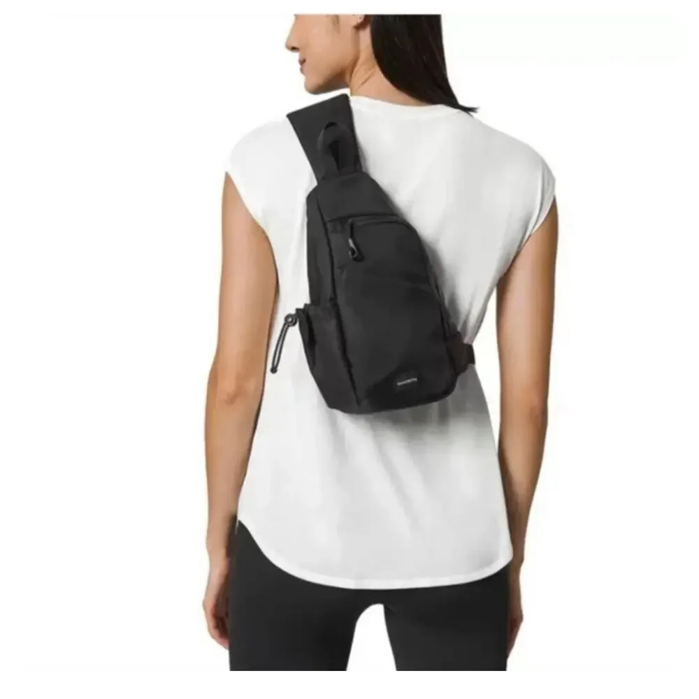Mondetta Unisex Sling Bag Outdoor Sport Travel Multi-Compartment Ltweight Black