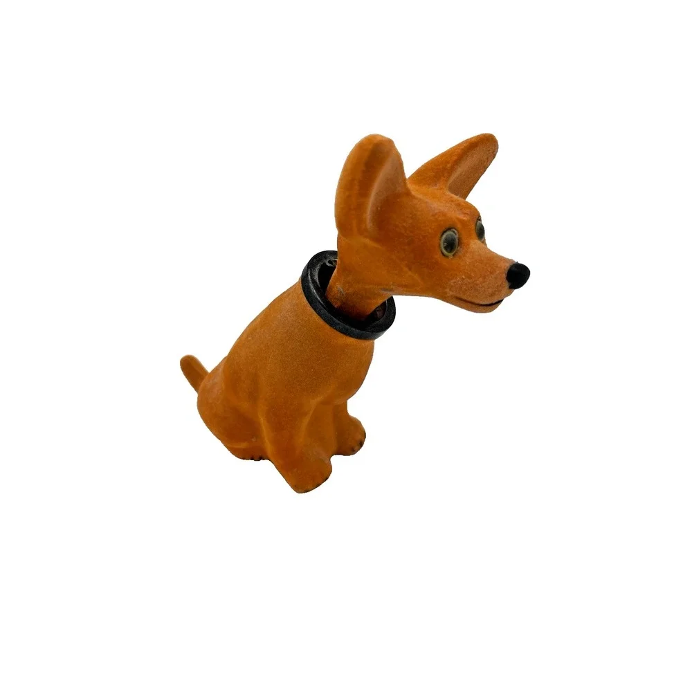 Vintage Flocked‎ Felt Bobble Head Nodder Chihuahua Dog Retro Dashboard Ready