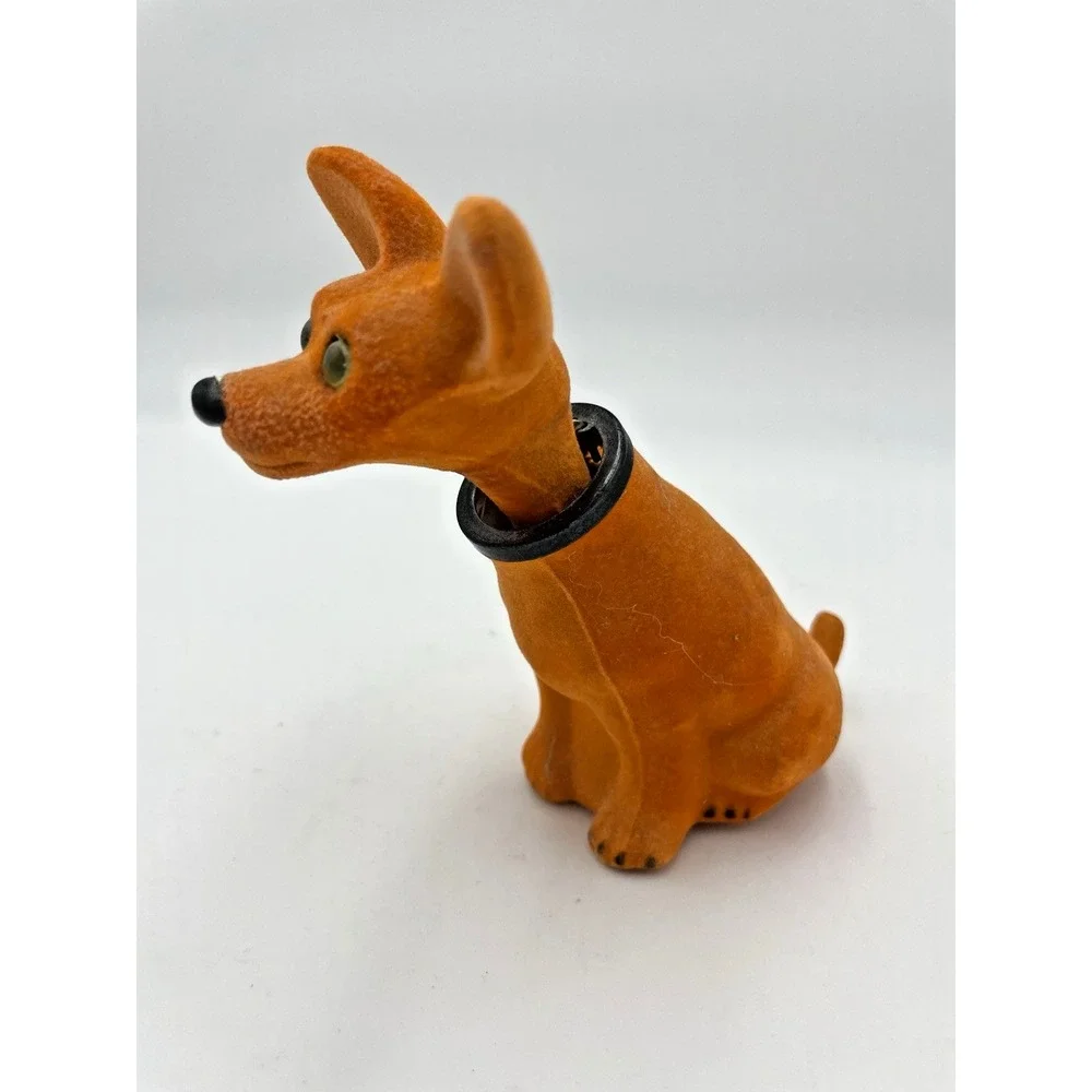 Vintage Flocked‎ Felt Bobble Head Nodder Chihuahua Dog Retro Dashboard Ready