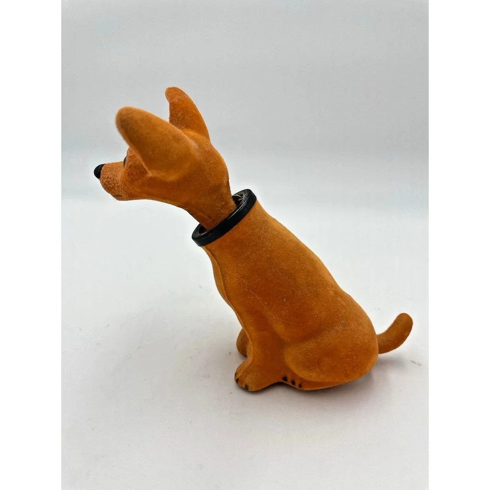 Vintage Flocked‎ Felt Bobble Head Nodder Chihuahua Dog Retro Dashboard Ready