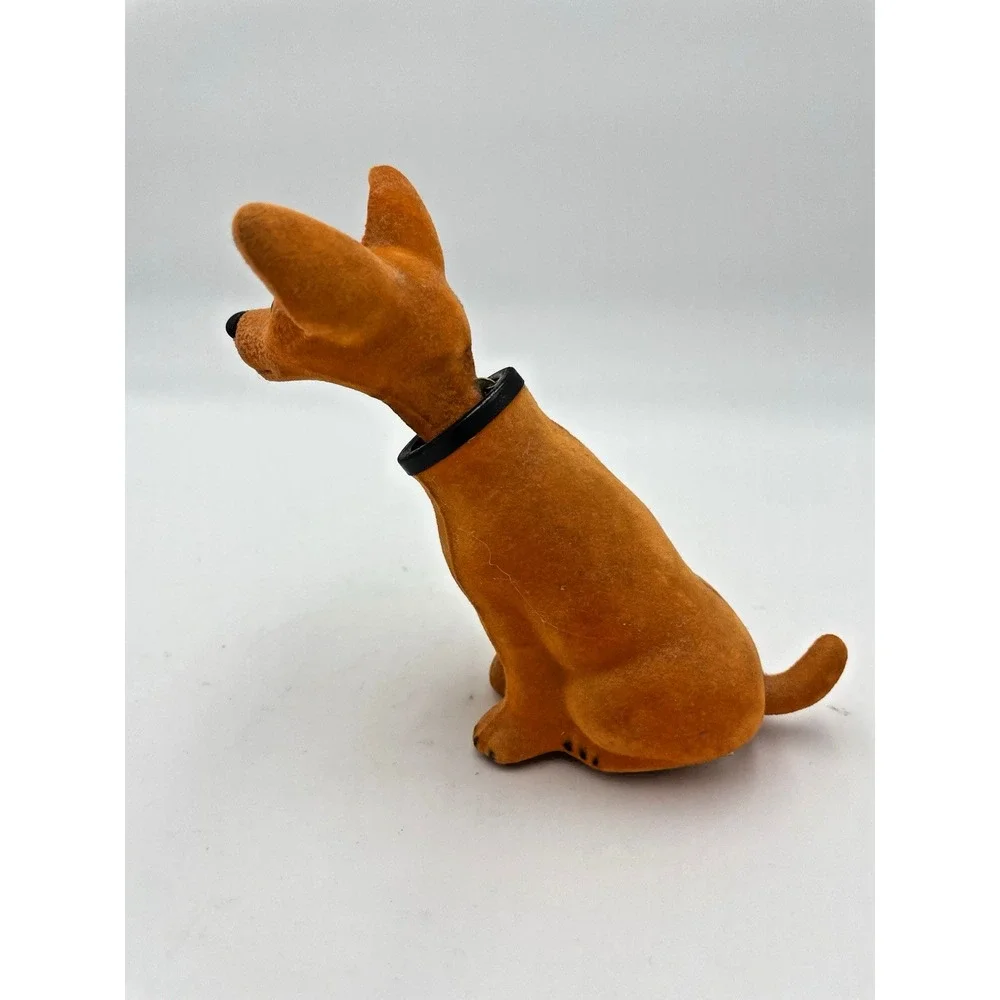 Vintage Flocked‎ Felt Bobble Head Nodder Chihuahua Dog Retro Dashboard Ready