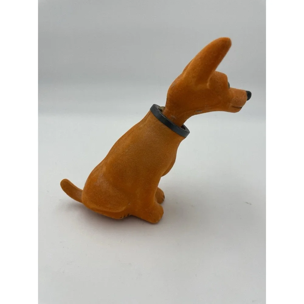 Vintage Flocked‎ Felt Bobble Head Nodder Chihuahua Dog Retro Dashboard Ready