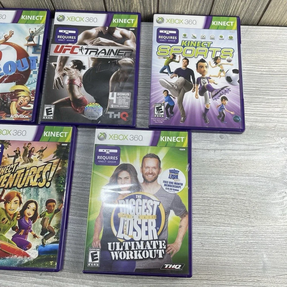 Xbox 360 Kinect Bundle Lot Of 5 Video Games Tested Working