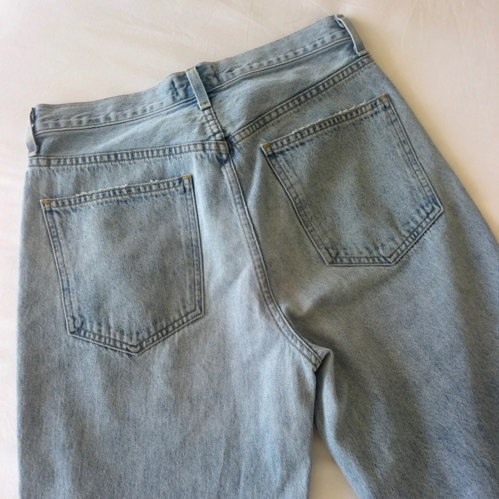 Agolde Criss Cross Upsize Jeans Light Wash High Rise Straight Leg Denim Size 27