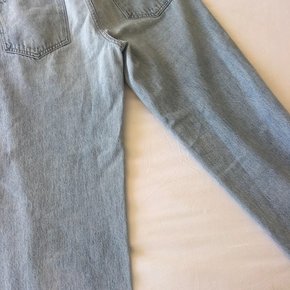Agolde Criss Cross Upsize Jeans Light Wash High Rise Straight Leg Denim Size 27