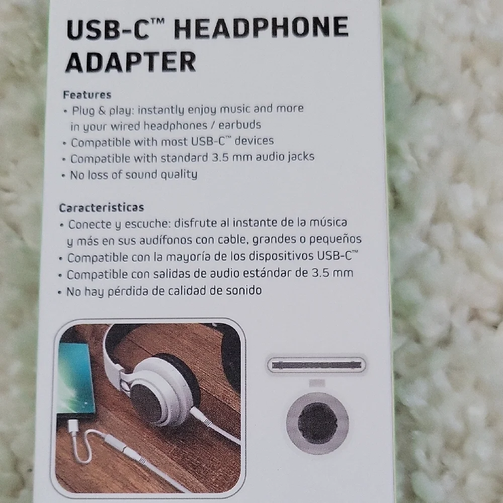 White USB-C Headphone Adapter